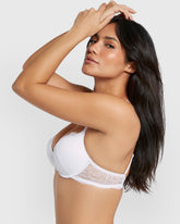 Isla & Evie Obvious Double Pushup Plunge Bra White / 34B